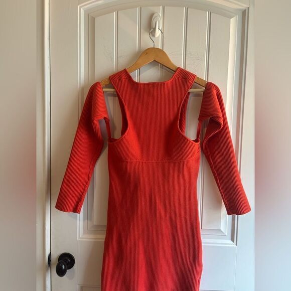 Herve Leger off shoulder Bodycon Dress cut out long sleeves - Picture 13 of 15